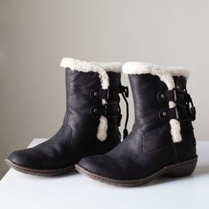 UGG Leather and Shearling Lace up Boots
